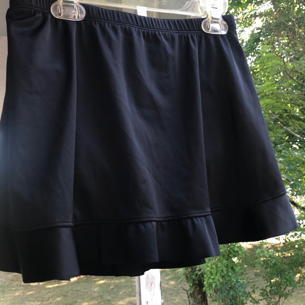 NWPT Black Skirt with Ruffle Hem swim bottom